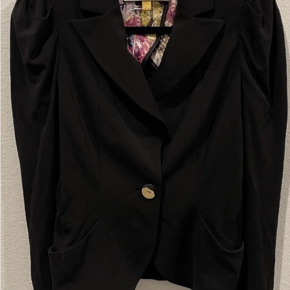 leifsdottir Jackets & Blazers - Leifsdottir for Anthropologie Black Blazer with Floral Lining-size 6